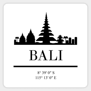 BALI INDONESIA BLACK SILHOUETTE SKYLINE ART Sticker